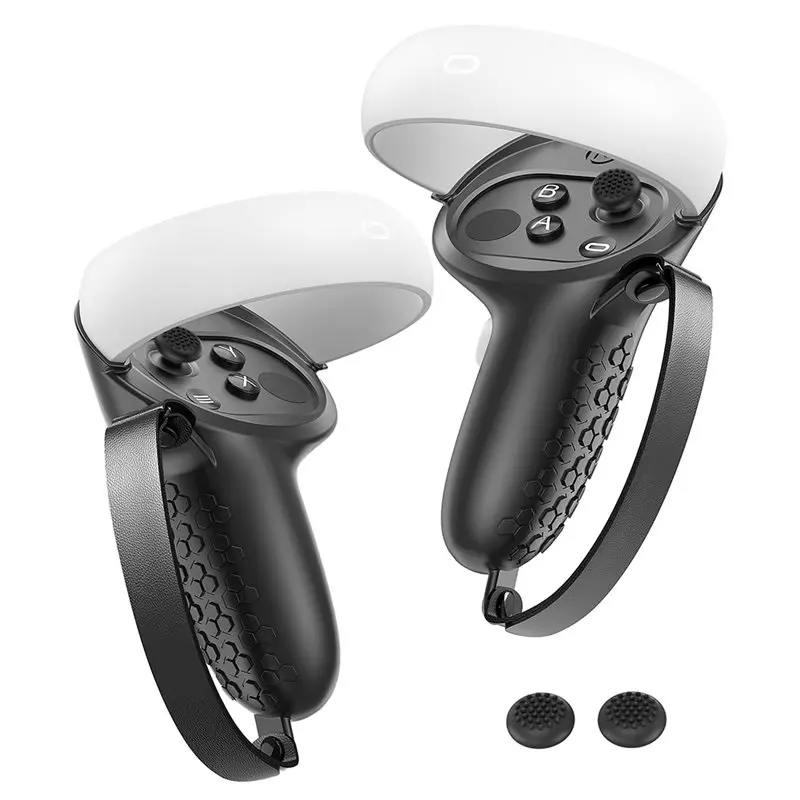 

HOT!A72T Accessories For Oculus Quest 2 Controller Handle Cover Silicone Grip Cover Protector With A Pair Of Joystick Caps