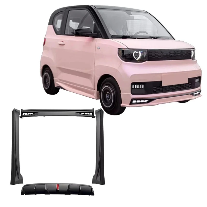 

For Wuling Hongguang MINIEV Front Lip Rear Lip Side Skirts ABS Plastic Car Bumper Car Bodykit Auto Parts Diffuser Splitter