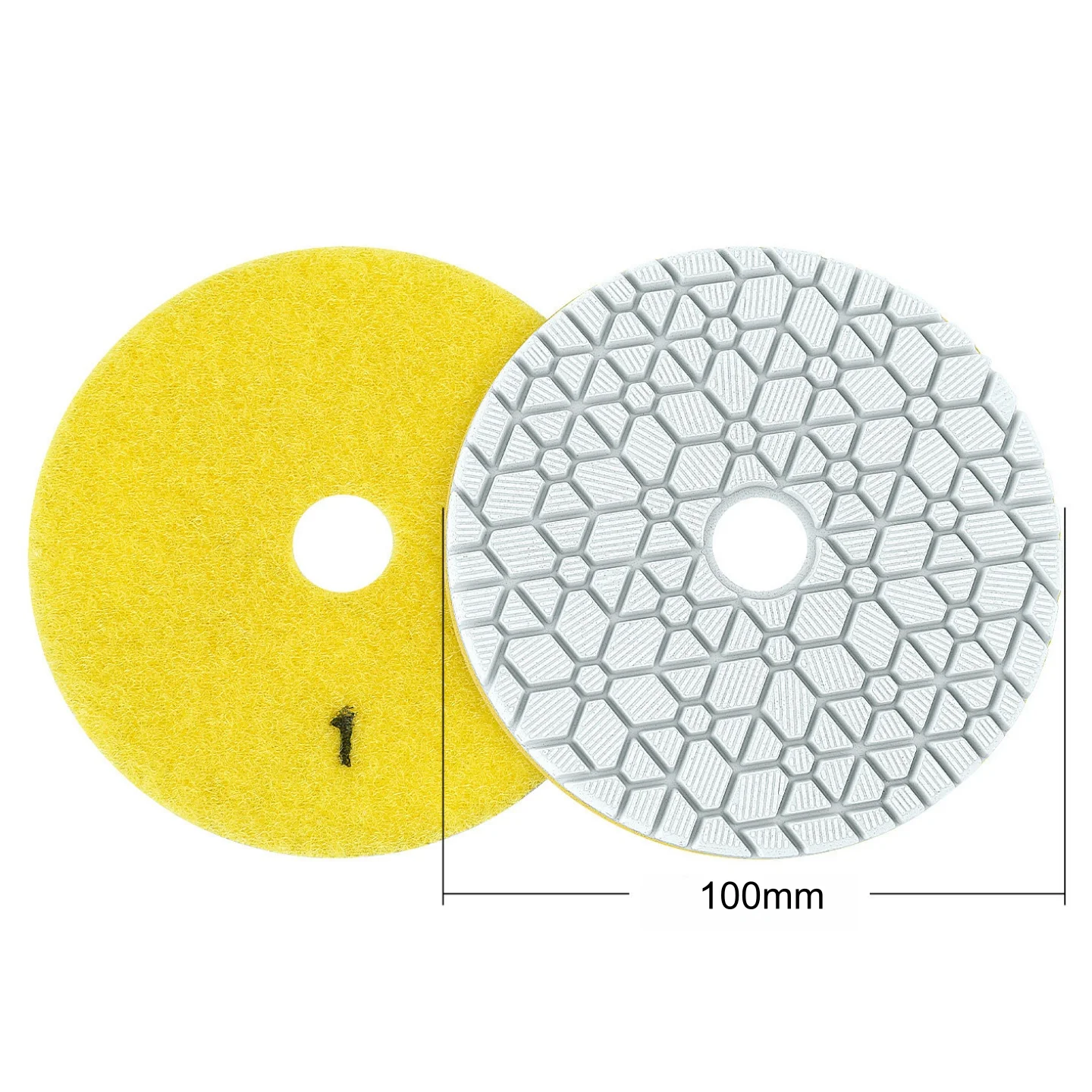 3pcs 4 Inch 3 Step Diamond Polishing Pads for Granite Marble Concrete, Grit 1/2/3 Hook and Loop Stone Wet Polishing Pads