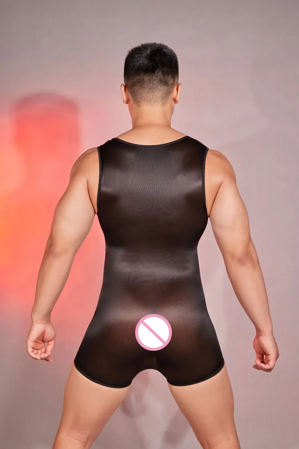 Body Sexy de alta elasticidad para hombre, mono transparente ultrafino, sin mangas, leotardo liso, ropa moldeadora, mono transpirable