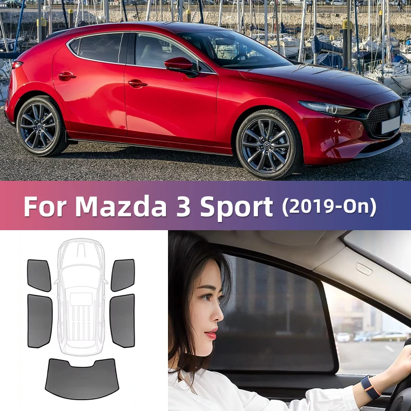 

Для Mazda 3 Sport хэтчбек 2019-2023 2024 задняя зеркальная Автомобильная Солнцезащитная Магнитная сетчатая занавеска на лобовое стекло