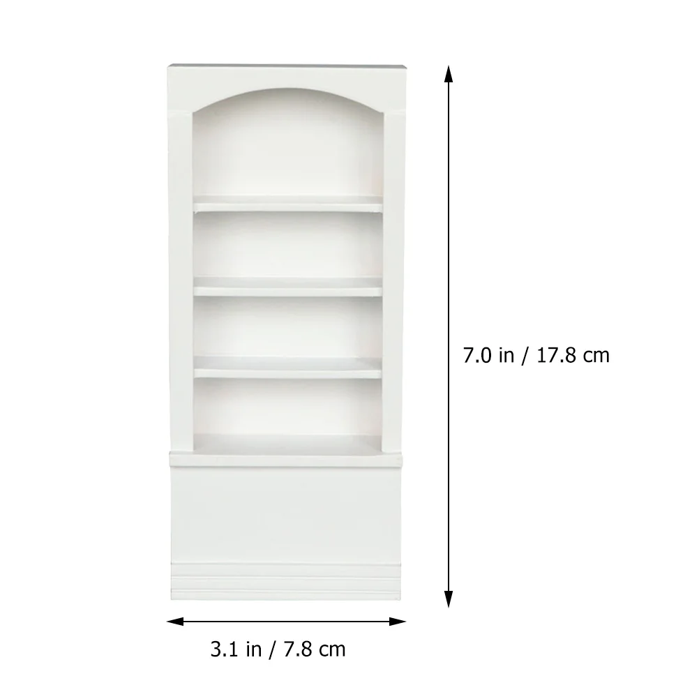Mini witte boekenplank huis vitrinekast houten lichtgewicht klein huis decor voor fotografie miniatuur meubilair