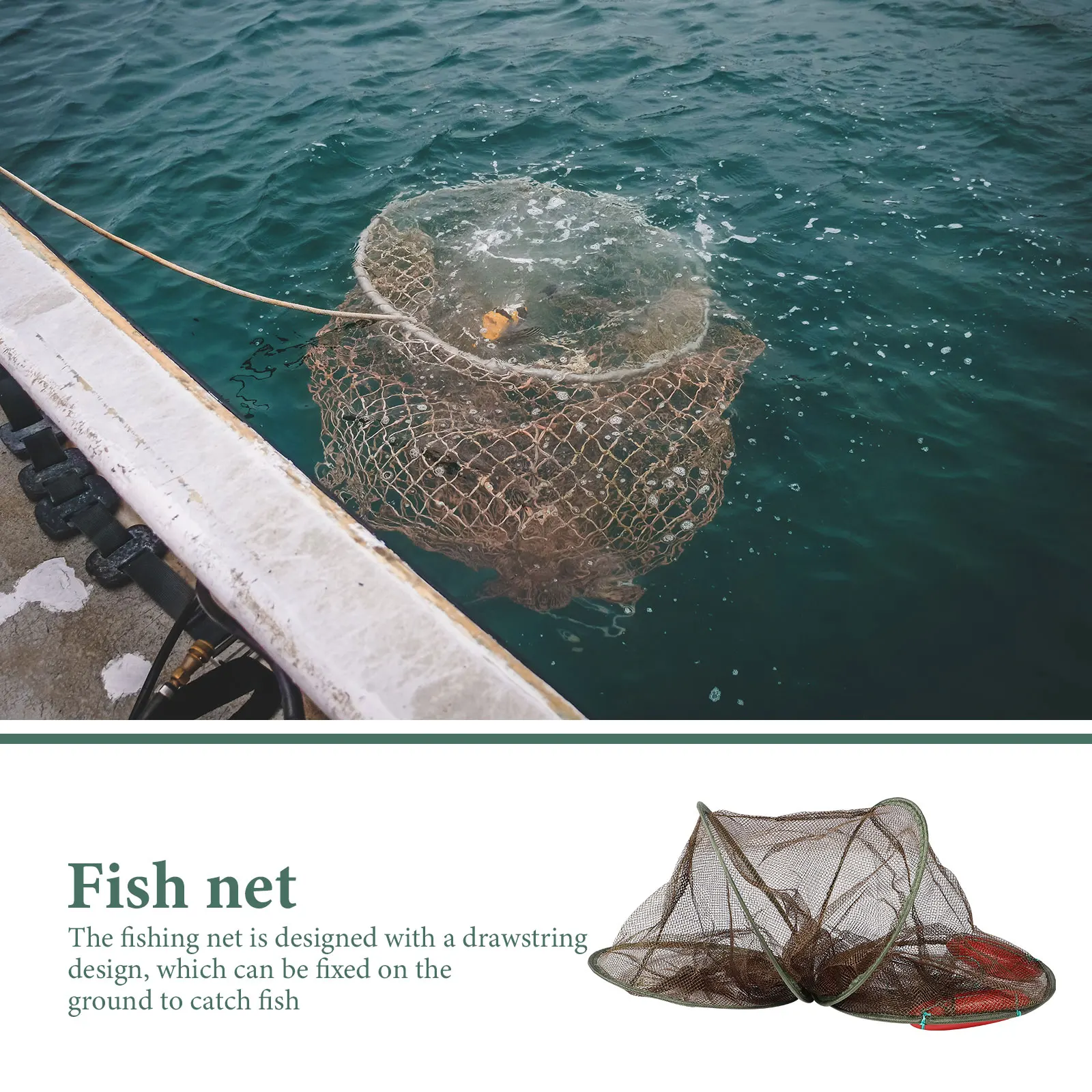 

s Coffee Float Net for Crabs Shrimp Fishing Mesh Netting Portable Reusable Fishing Catch Netting Cage