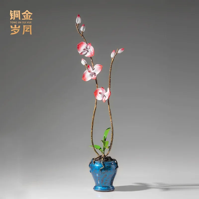 LT1 butterfly orchid colored copper ornament creative home brass handicraft ornament