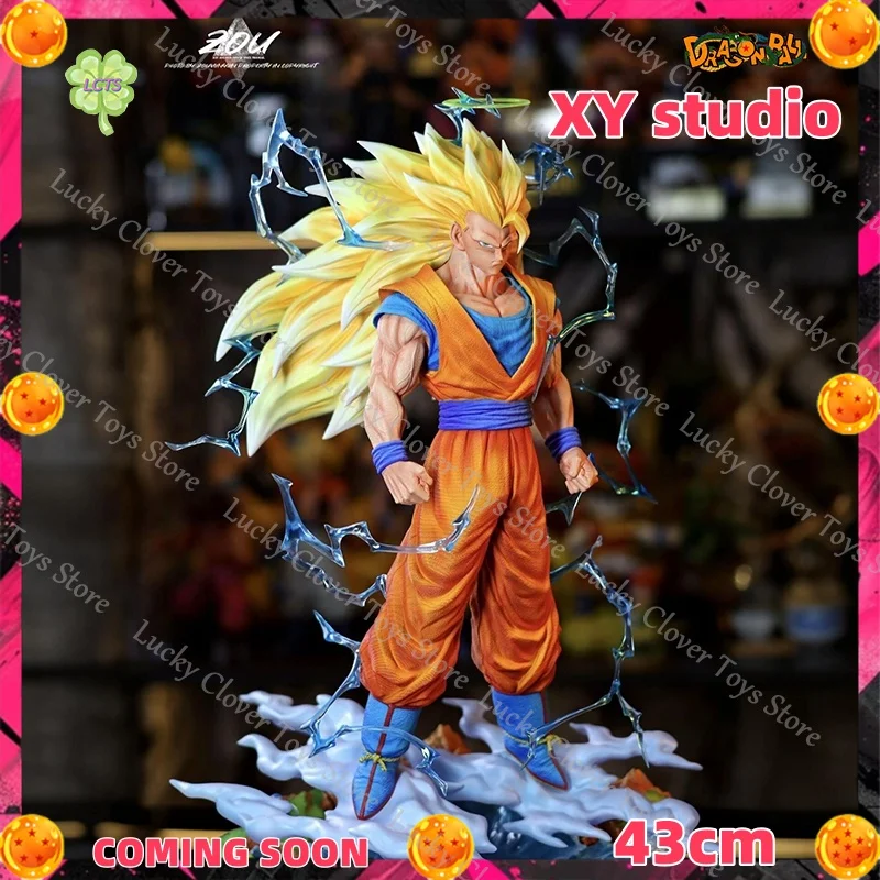 Image of 【Vorverkauf】XY Studio 43cm Dragon Ball Anime-Figur Son Goku Figur SSJ3 Goku Figur PVC-Statue Modell Zimmer Schreibtisch Sammlerstück Spielzeug
