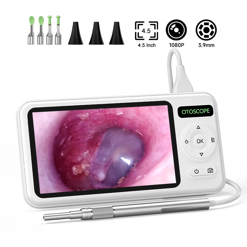 4.5 Inch Digital Otoscope HD1080P 3.9mm Picker 6 LEDs Ear Wax Removal Tool Ear Cleaning Stick fast shipping