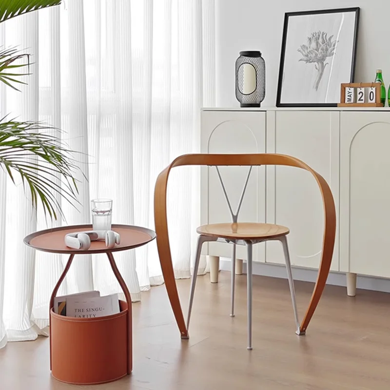 Villa Home Dining Table and Chair Lapel Chair Single Creative Stainless Steel Armchair