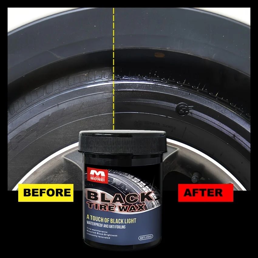 150g Tire Shine & Retread Wax - Durable Anti-Aging Gloss Enhancer for Car Tires, Blackening Care Agent image 3