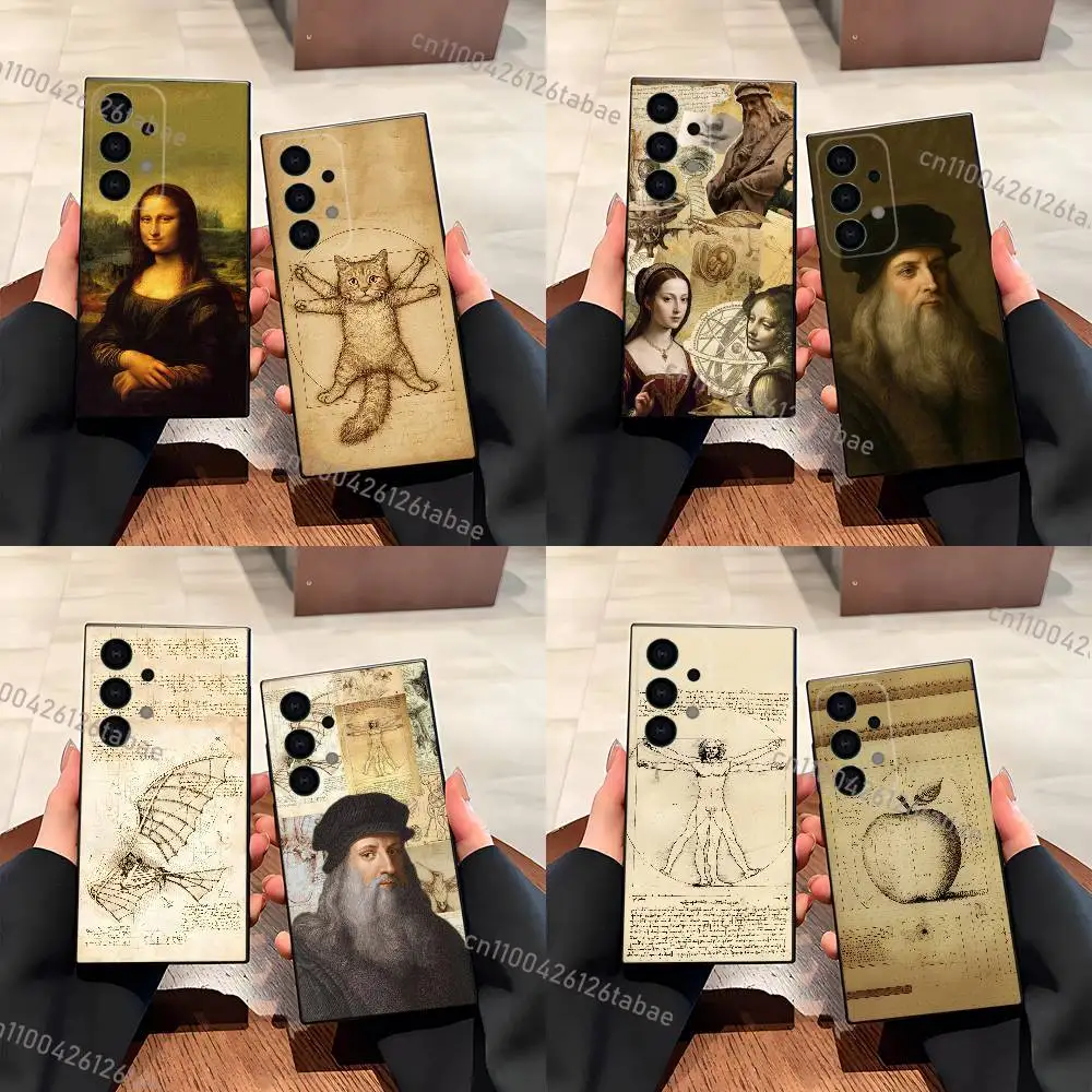 L-Leonardo da Art Vinci Case for Samsung Galaxy S26 S21 S25 FE S24 S23 Ultra S20 S9 S22 Plus S10 TPU Cover