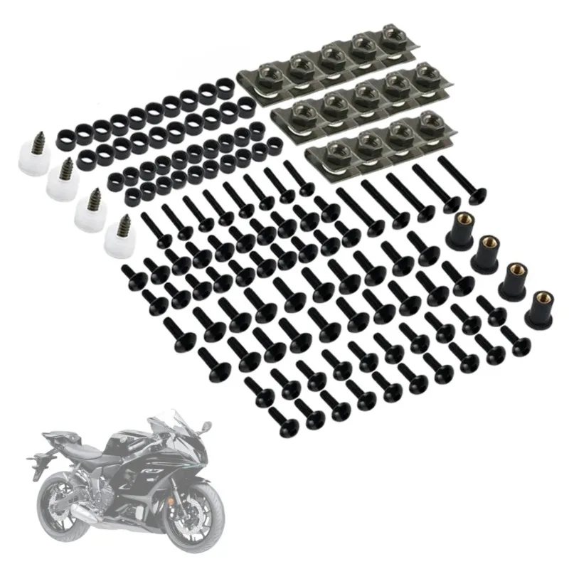 177PCS M5 M6 Screws Motorcycle Bolts Screws Fair Bolt For YAMAHA YZF R1 R15 R25 R3 R6 R125 R15 R25 MT03 MT07 MT10 Suzuki GSXR