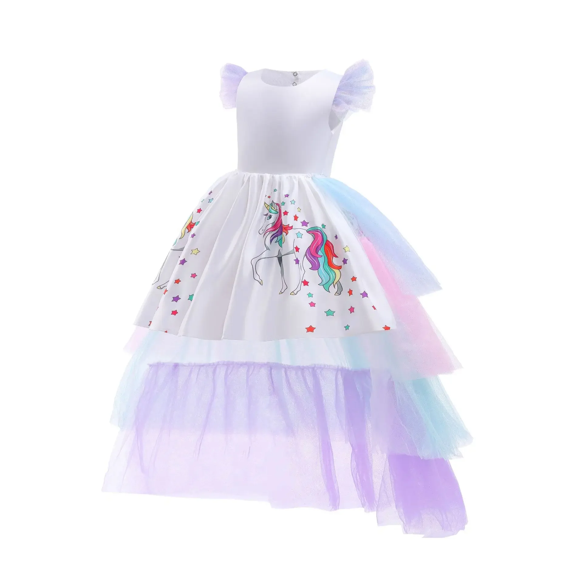 Abito unicorno per abiti da ragazza fiore pastello abiti da festa di compleanno per bambina Tulle bambini costumi Cosplay principessa di Halloween