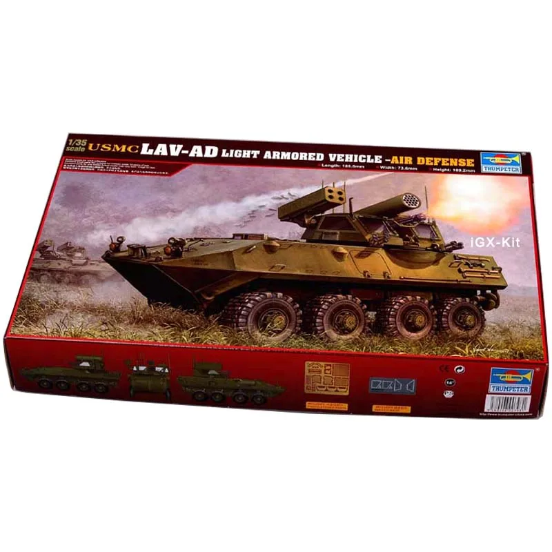 

Trumpeter 00393 1/35 USMC LAV-AD Light Armored Air Defense Vehicle Car Military Gift Toy Plastic Assembly Building Model Kit