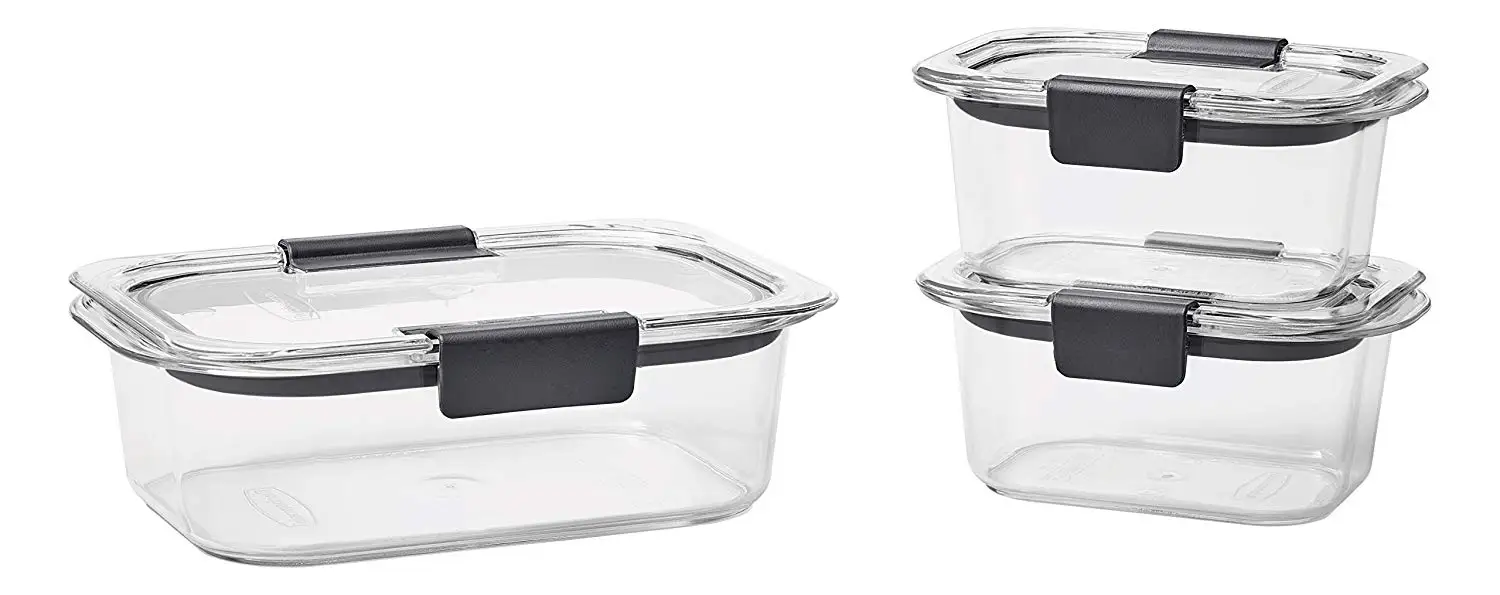 Brilliance® Leak-Proof Food Storage Containers with Airtight Lids, Set of 3 (6 Pieces Total) | BPA-Free & Stain Resistant