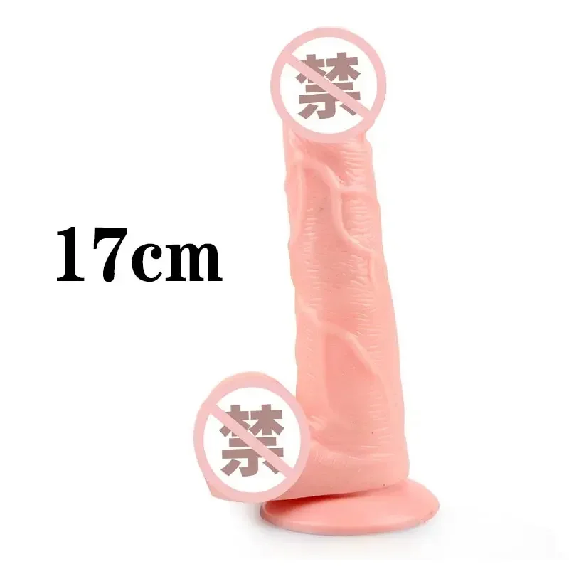 Consolador realista con ventosa para mujer, pene grande Anal, juguete sexual, masturbador femenino, producto sexual para adultos, 19cm