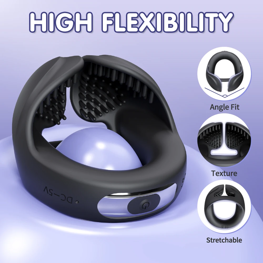 Male Vibrating Cock Ring Sex Toys for Men Penis Ring Vibrator 10 Vibrations  for Testicle Stimulator Adult Products for Men 18 view 3
