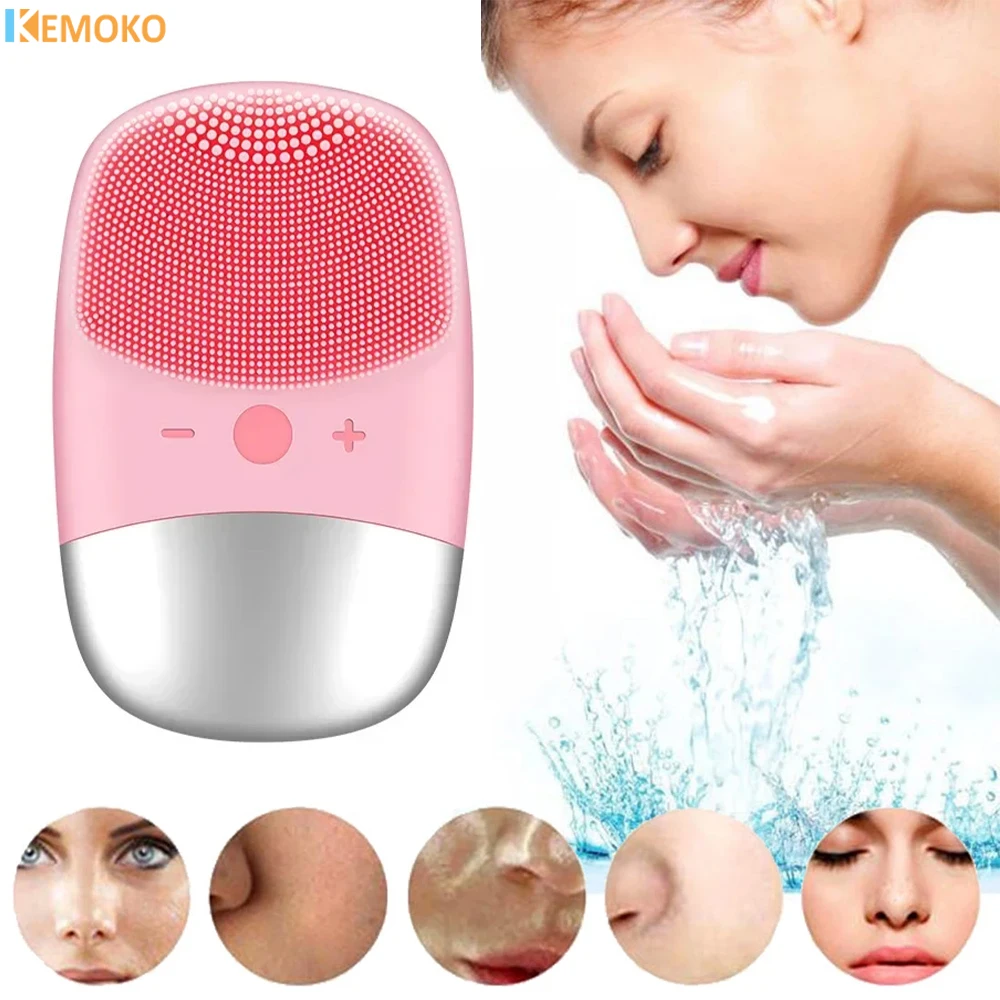 

Face Cleansing Brush Silicone Electric Sonic Facial Cleaning Devcice Brush Waterproof Vibrating Massager Skin Scrubber Skin Care