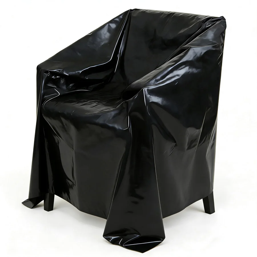Pure Black PVC Waterproof Chair Cover Dustproof Anti Slip Easy To Clean Hotel Restaurant Dining Table Chair Protective Cover