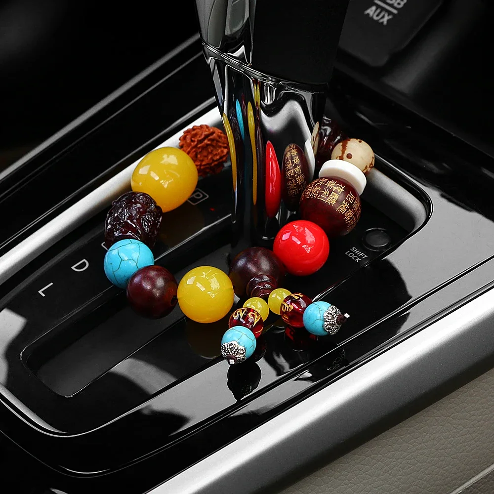 Kreative Autos Stände Dekoration Perlen Frieden Symbol Auto Innen Dekor Buddha Perlen Getriebe Anhänger Auto Ornament Zubehör