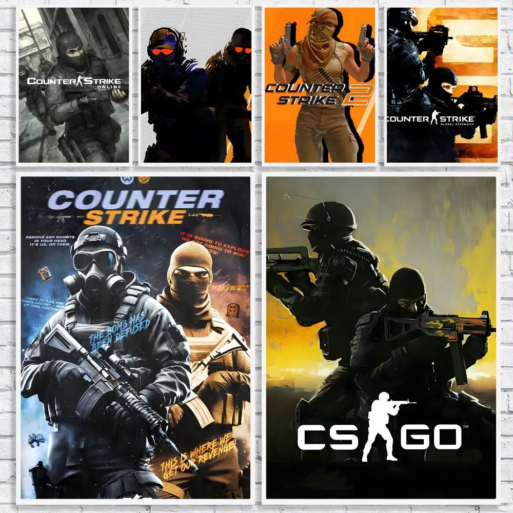 Game CS-c-Counter-Strike 2 Painting Calligraphy High-Quality Canvas Wall Mural Crease-Free For Living Room Bedroom Interiors