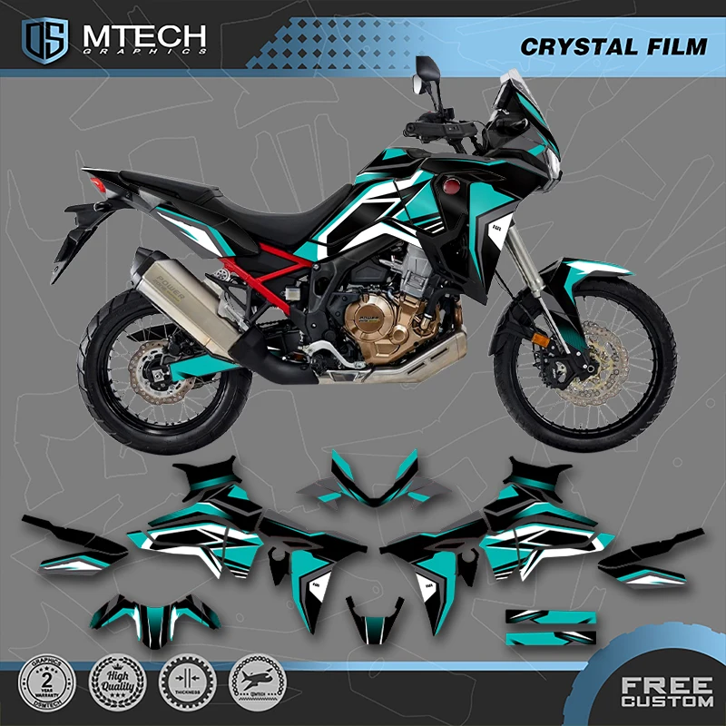 DSMTECH For HONDA 2020 2021 2022 AFRICA TWIN CRF 1100L Custom Motorcycle Graphics  Decals Stickers Kits-5