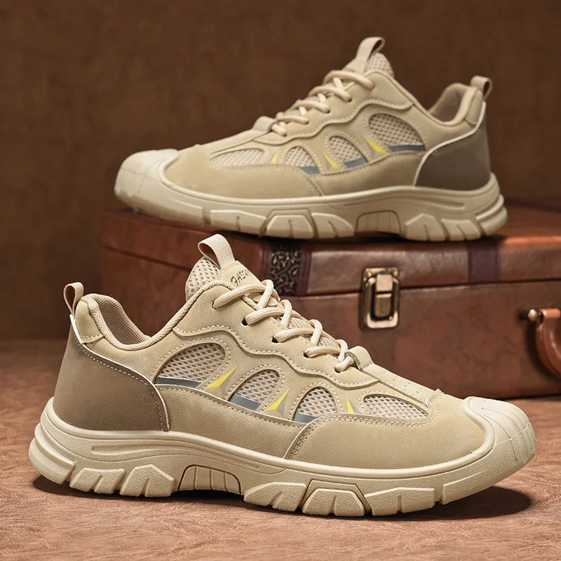 Men's Thick Soled Sports Shoes 2025 New Vulcanized Hiking Summer Breathable Leisure Hiking Shoes Hot Selling Mesh Hiking Shoes