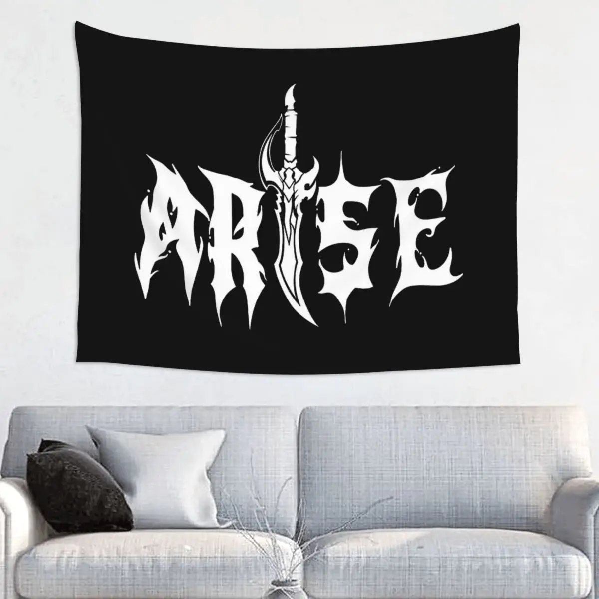 ARISE! 005 Solo Leveling Sung Jinwoo Tapestry Wall Hanging Printed Polyester Tapestry Art Blanket Room Home Decor Tapiz