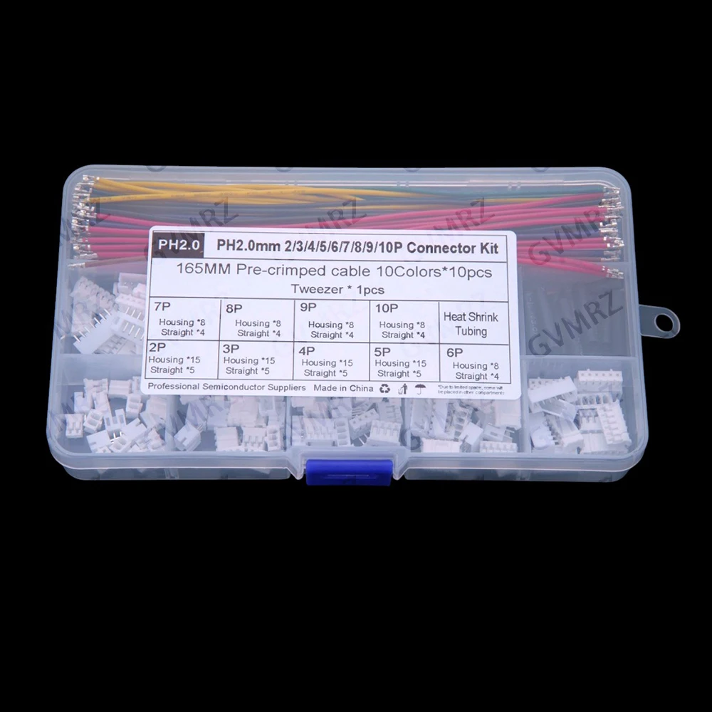 2.0mm PH 2-10Pin Connector Socket Kit with Pre-Crimped Soft silicone Wire 2/3 Pin Housing Male Female JST Adapter Cable
