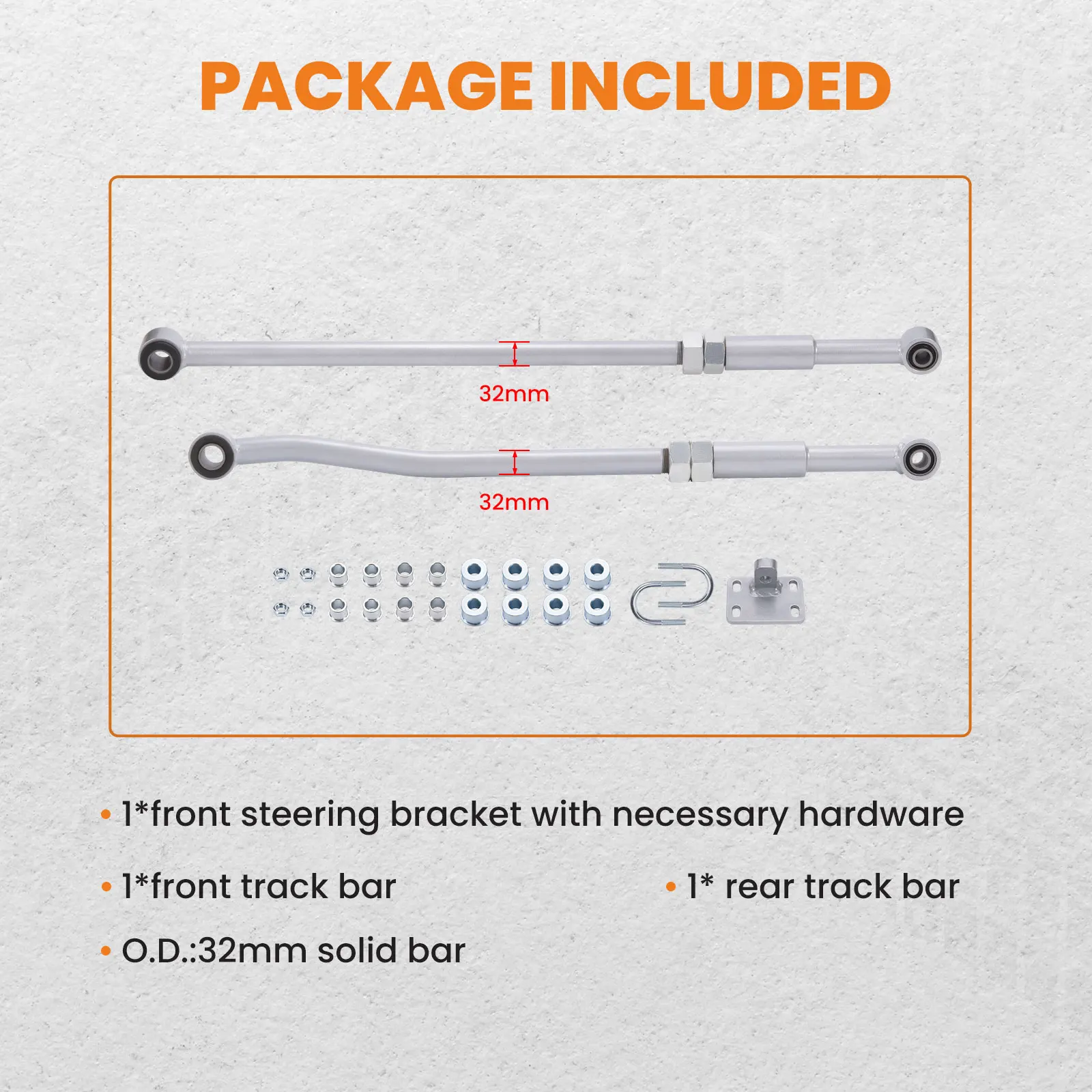 قضيب بانهارد أمامي + خلفي قابل للتعديل لنيسان باترول GU Y61 S2 RHD فقط 6/2001-16