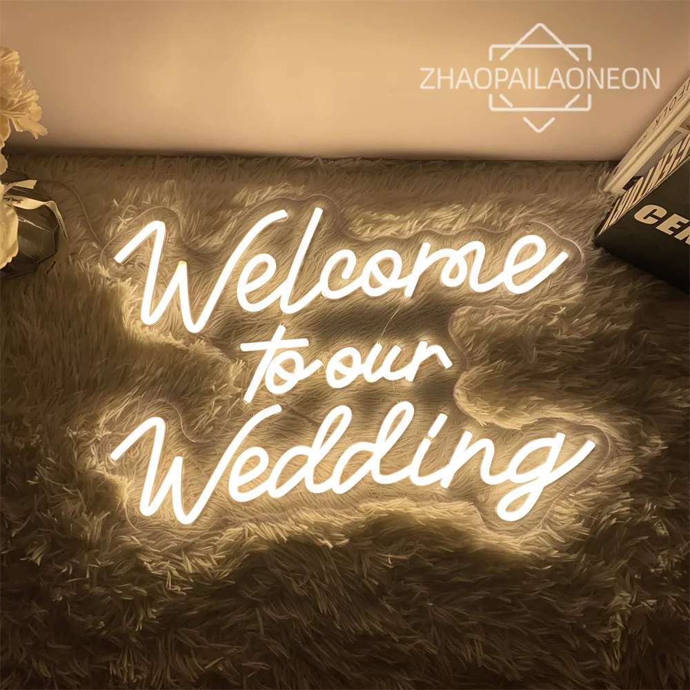 

Neon Sign LED Light Welcome to Our Wedding Neon Light Signs Wedding Party Decoration Neon Light Wall Art Decoration Bride Decor