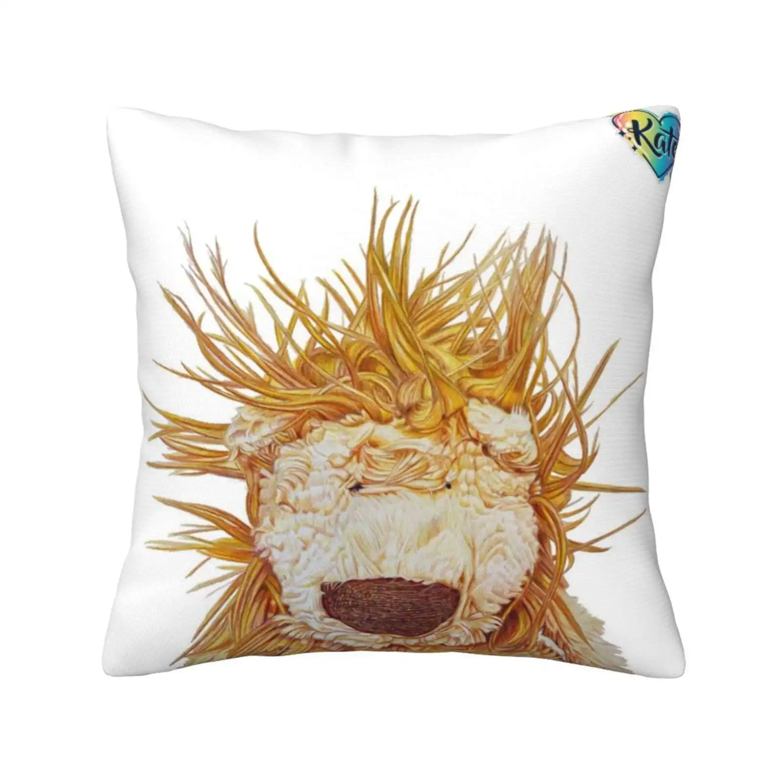 Bed Head Lion Bedroom Office Hug Pillowcase Lion Stuffie Stuffed Animal Hyperrealism Hyperrealistic Colored Pencil Kate Love