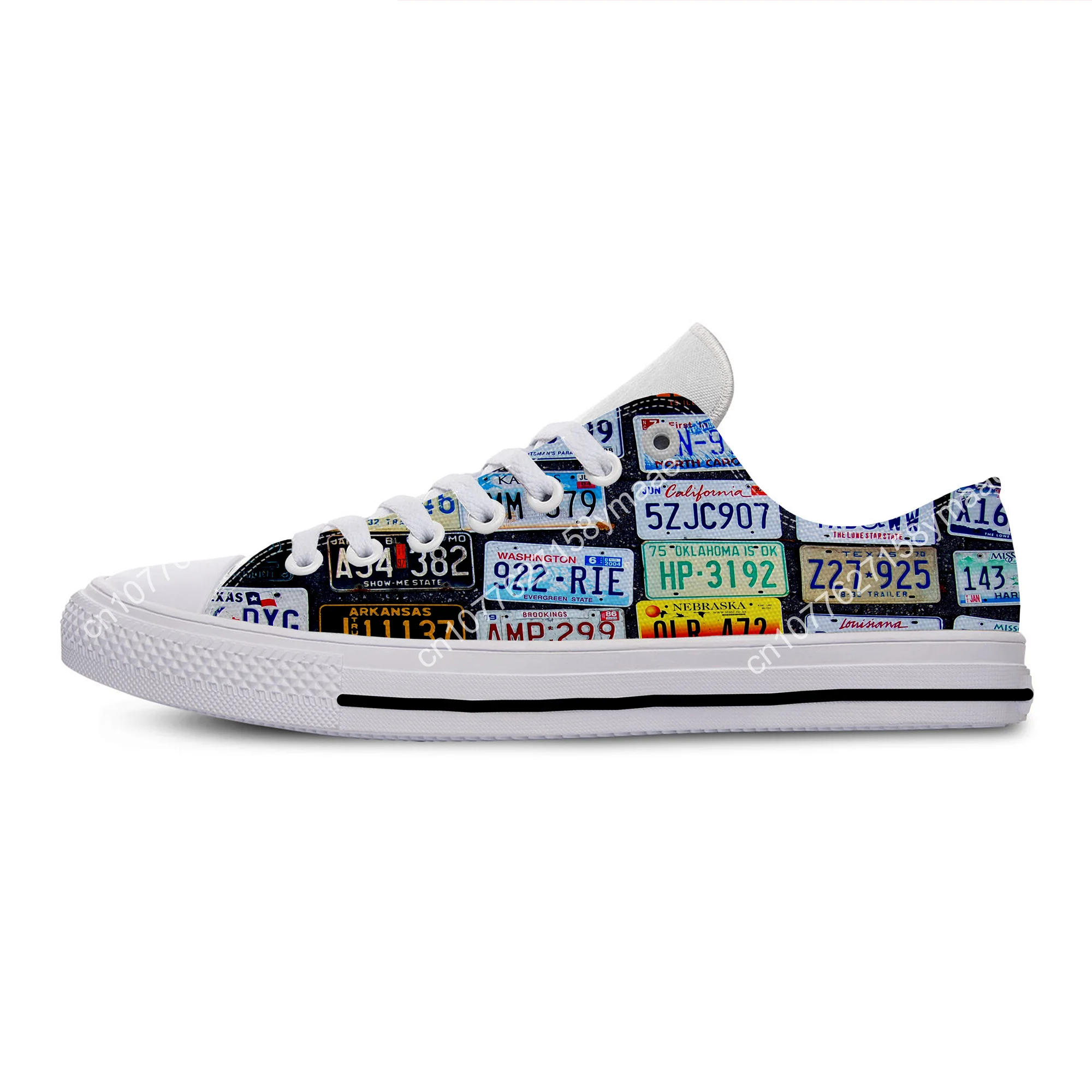 Hot Summer License Car Plate Number Vintage Fashion Lightweight Summer Classic Canvas Shoes Men Women Casual Breathable Sneakers