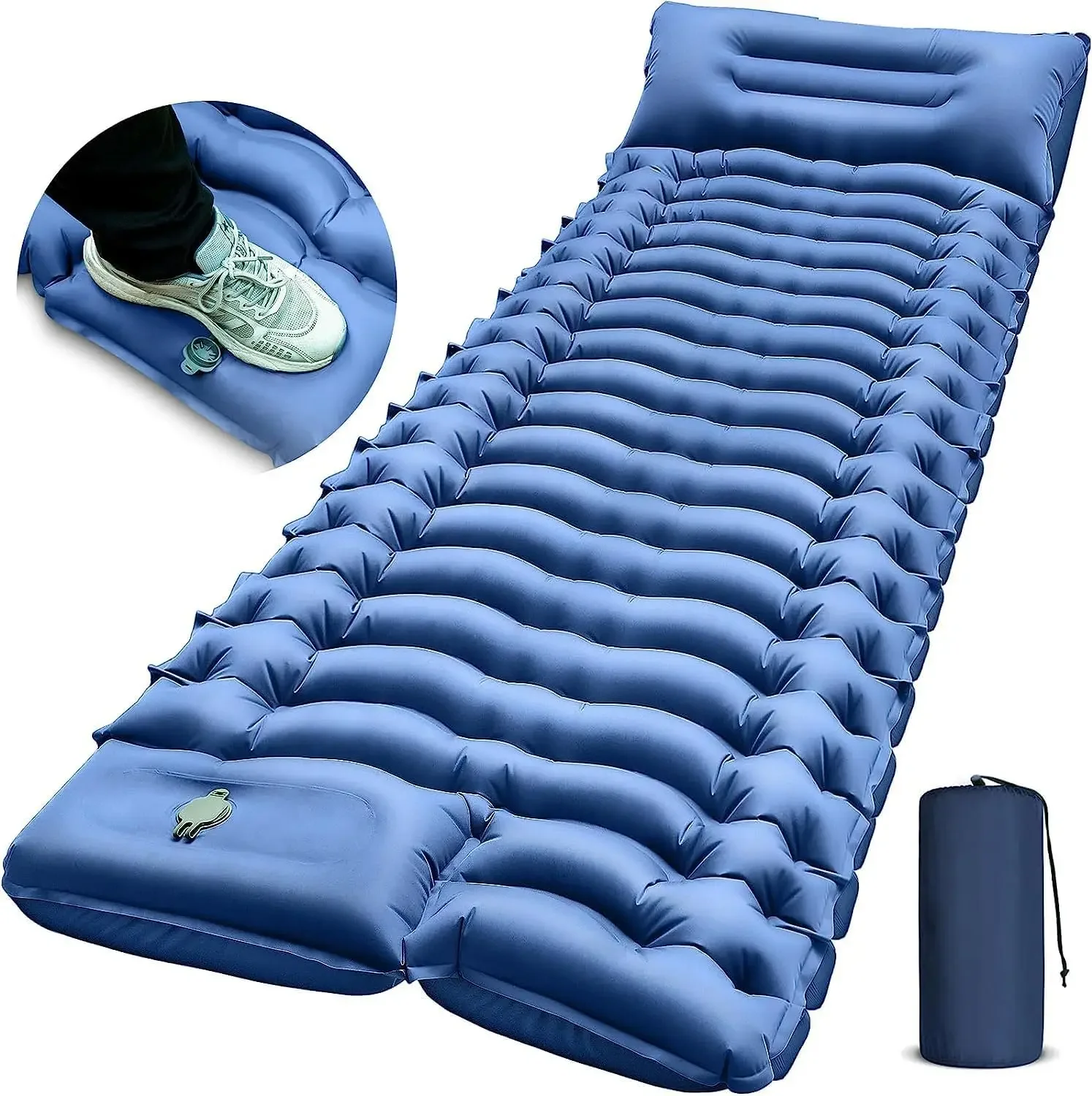 Ultra-Lightweight Compact Self-Inflating Backpacking Sleeping Mat Lightweight Outdoor Ultra-Light Air Mattress Foldable TPU