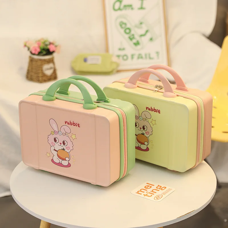 14 inch Animal Picture Suitcase Box With Handle Mini Small Storage Travel Luggage For Travel Shoes Business Portable Laptops Bag