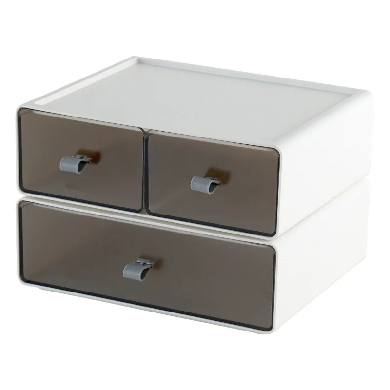 

Transparent Storage Drawer Office Desktop Box Cosmetics Stationery Cabinet Home Organization