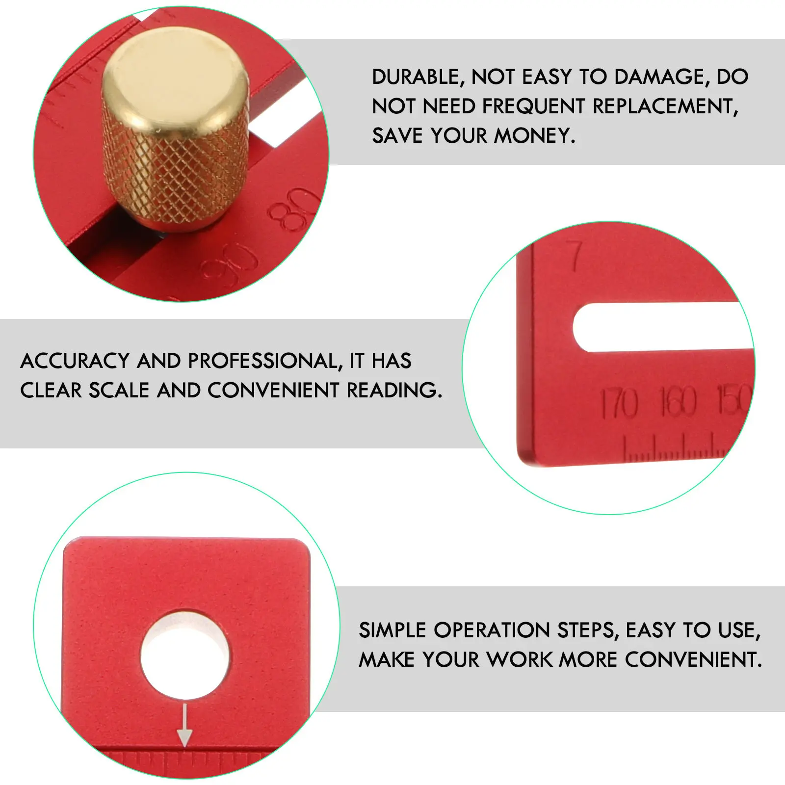 Woodworking Parallel Ruler Marker Professional Durable High Quality Clear Scale Easy Reading Long Service Life