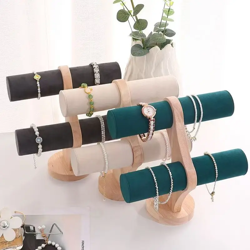 

Креативный двухслойный органайзер для стойки из бамбукового дерева, ювелирные изделия, ожерелье, браслет, подставка для хранения, часы, ленты для волос, держатель для дисплея
