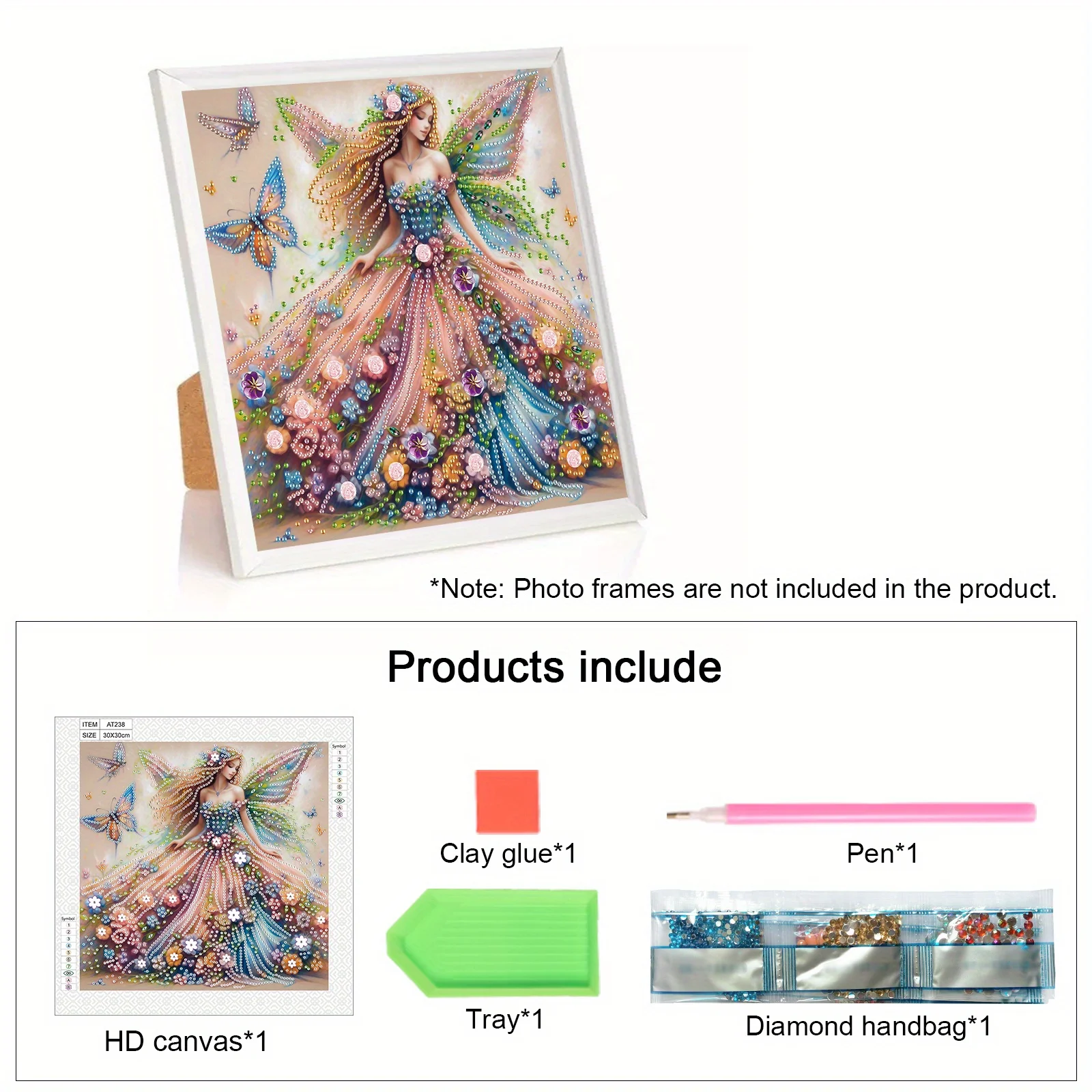 DIY flower fairy 5D Special Shape Diamond Art Kits for Beginners, Diamond Art Painting Kits for Home Wall Decoration Gift