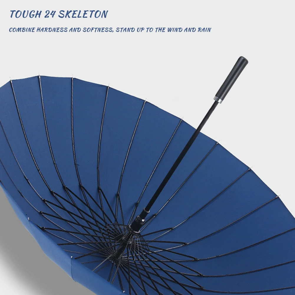 24 Bone Long Handle Large Umbrellas Reinforcement Windproof Parasols Sun Rain Umbrellas for Women Men