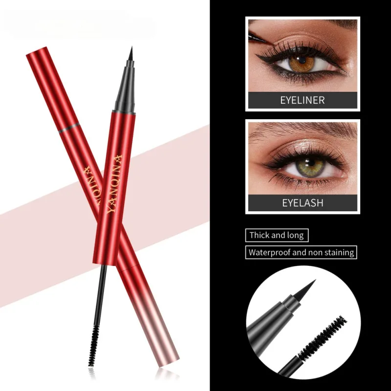 Podwójny tusz do rzęs Długotrwały, szybkoschnący, podkręcający wodoodporny eyeliner Wydłużający, podkręcający tusz do rzęs