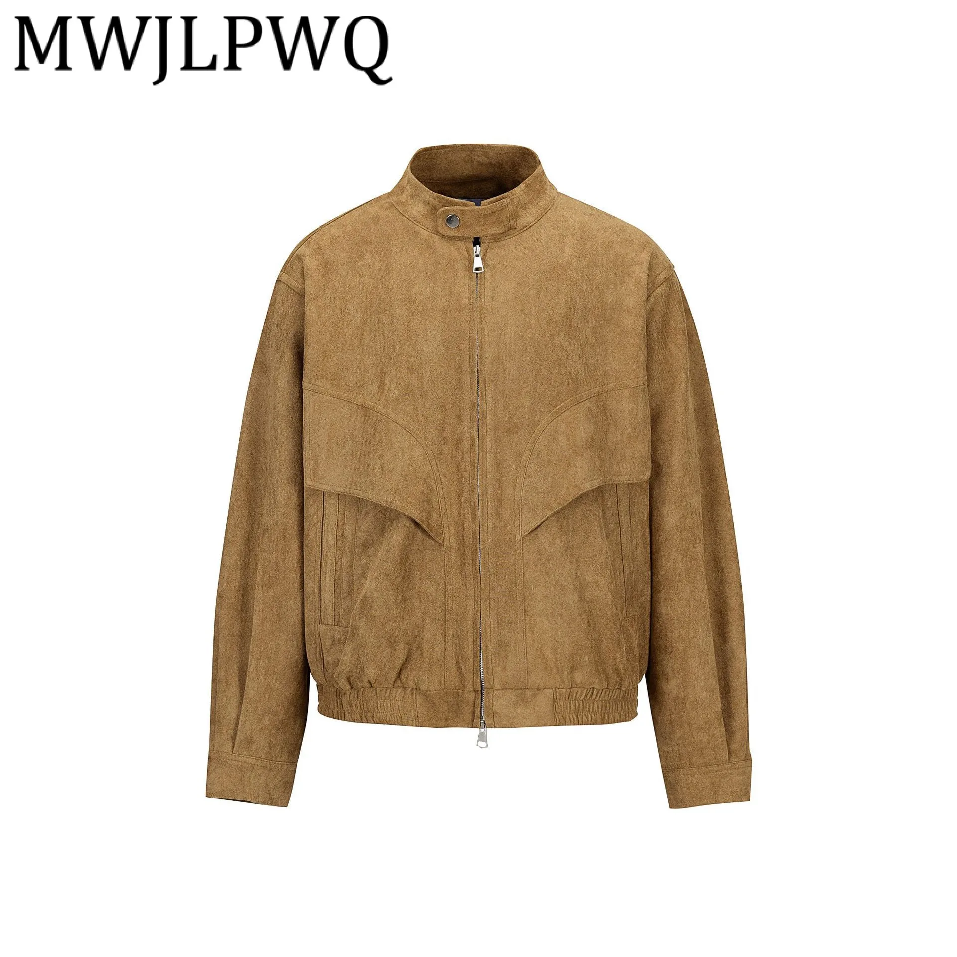

MWJLPWQ модная осенняя новая куртка 2025 года, мужская куртка с воротником-стойкой в американском стиле, простой свободный дизайн, повседневное пальто, модное 12575