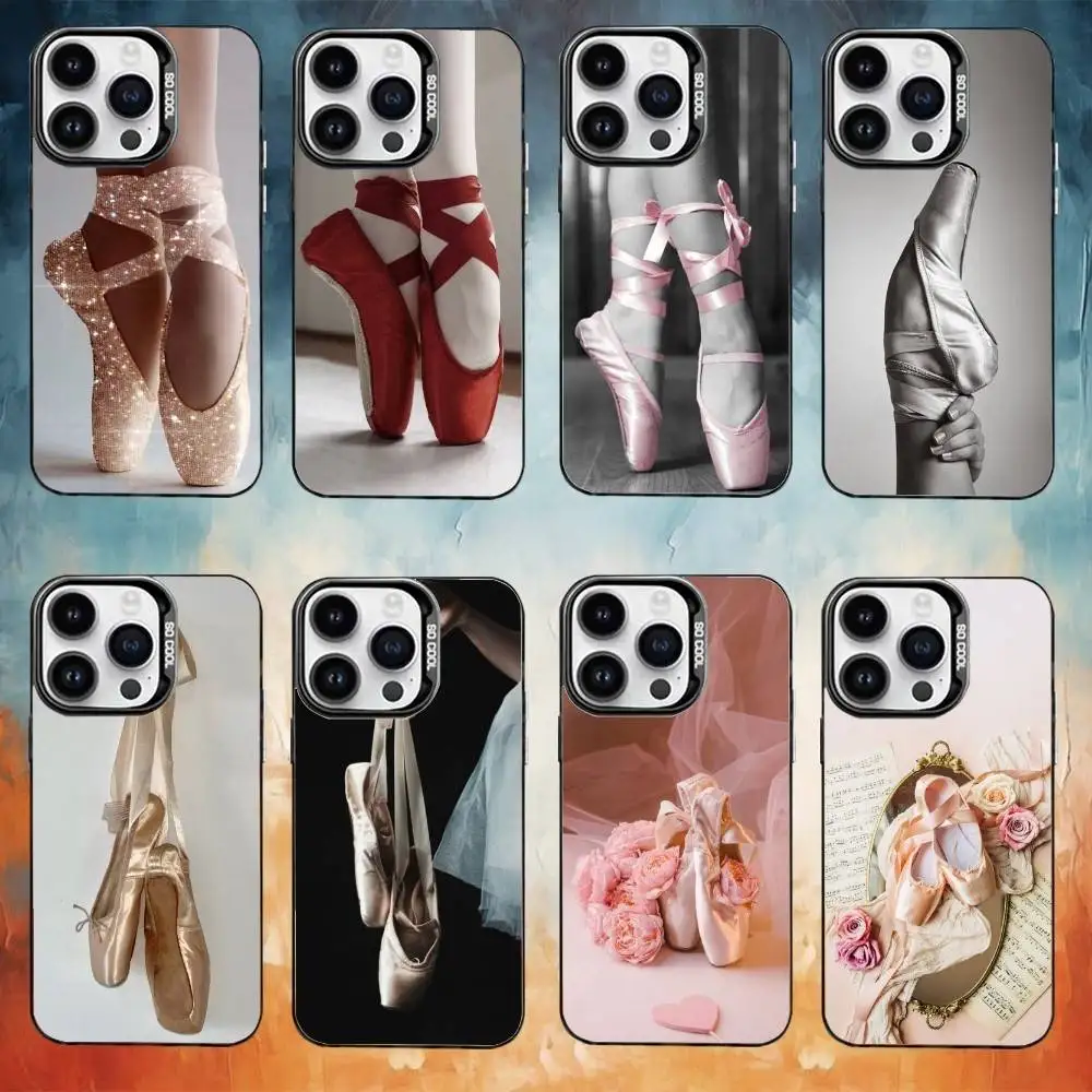 

Ballet Ballerina Dance Shoes Phone Case IMD Color Silver Shell For IPhone 17 16 15 14 13 12 11 Pro Max Plus