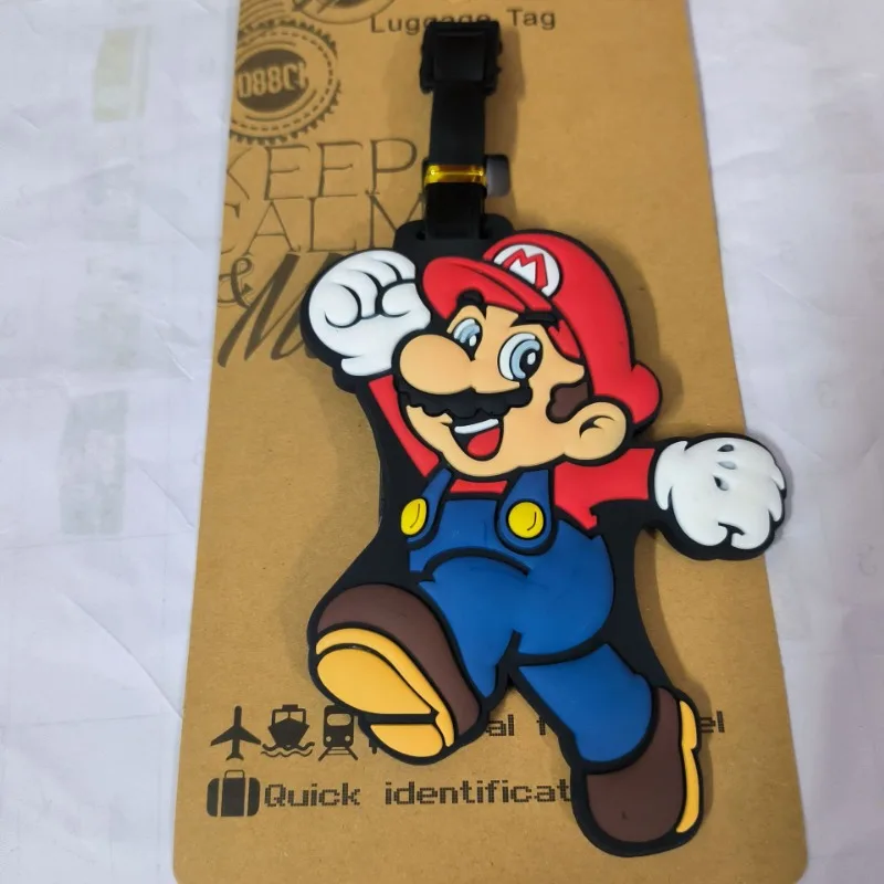 Super Mario Cute Anime Luggage Travel Accessories Tag Silica Gel Suitcase ID Addres Holder Baggage Boarding Tag Portable Label