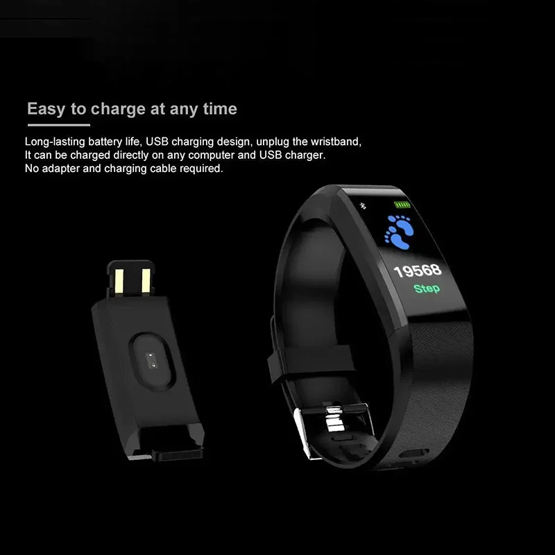 New Smart Watch Real Pedometer Rate Real-time Monitor Condition Smartwatch Fitness Tracker Blood Pressure Sport Bracelet 2024