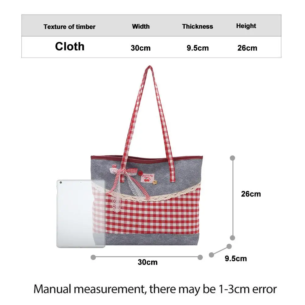 Портативная сумка-тоут в стиле ретро, решетчатая кружевная сумка на плечо с бантом, милая джинсовая клетчатая сумка в сельском стиле, женские сумки, кошелек