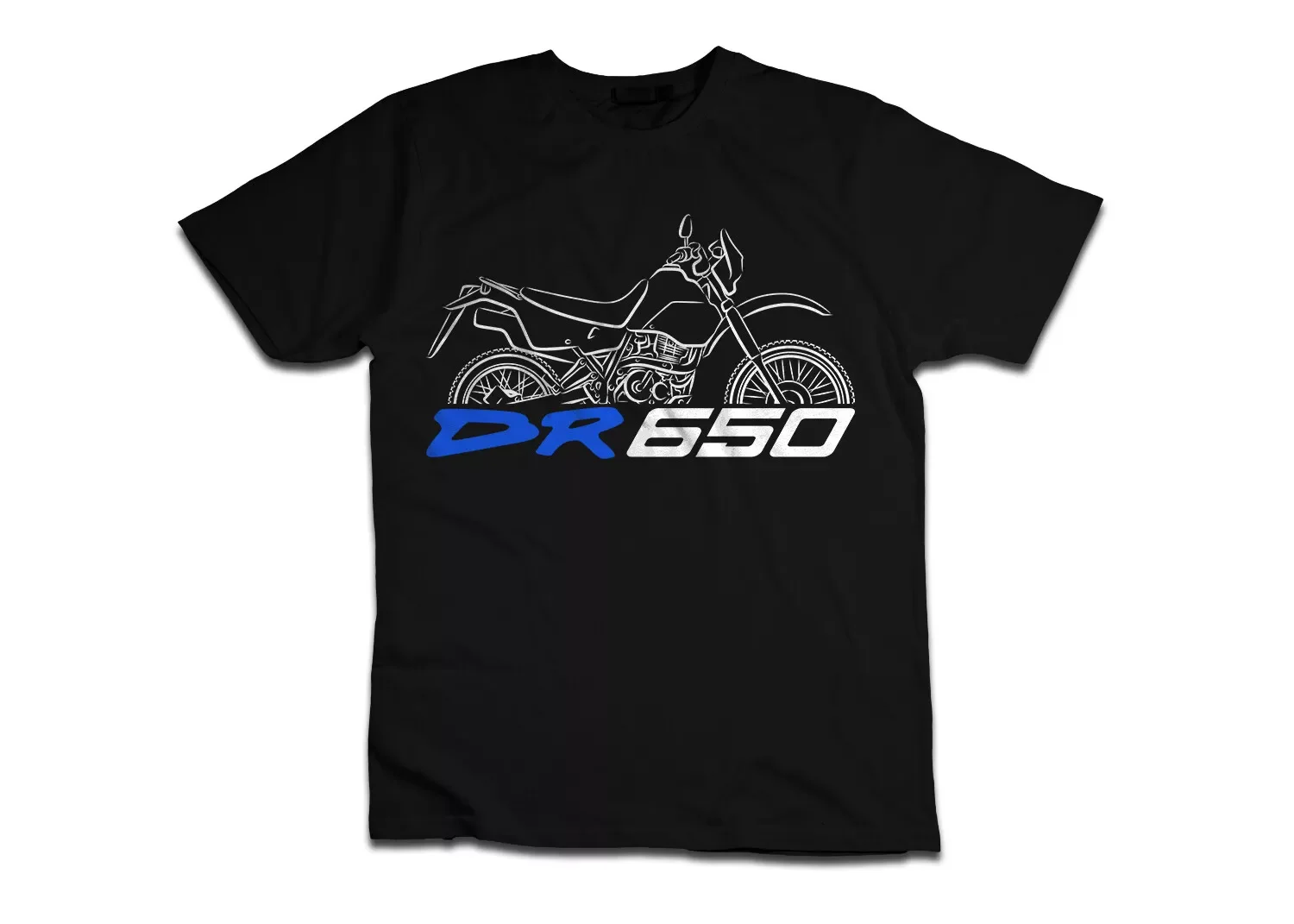 DR 650 Motorrad bedrucktes T-Shirt für ADV Fahrer mit kurzärmligem Baumwoll-S-3XL coolem T-Shirt Muster