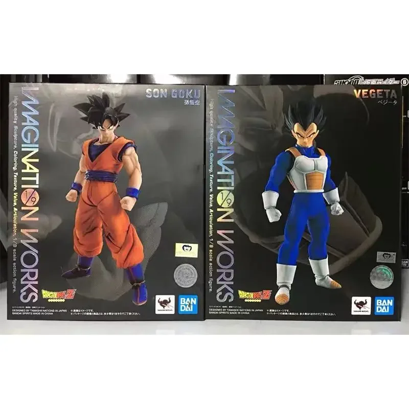 In Stock Original Bandai Imagination Works Vegeta Son Goku Dragon Ball Z Anime Action Action Figure Toy Collection Gift