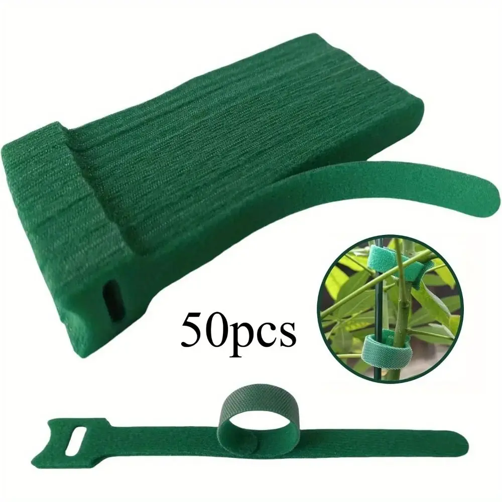 50/100PCS New Nylon Hook Loop Cable Ties Reusable Flexible Garden Support Strap Adjustable Plant Ties Garden Plant Support