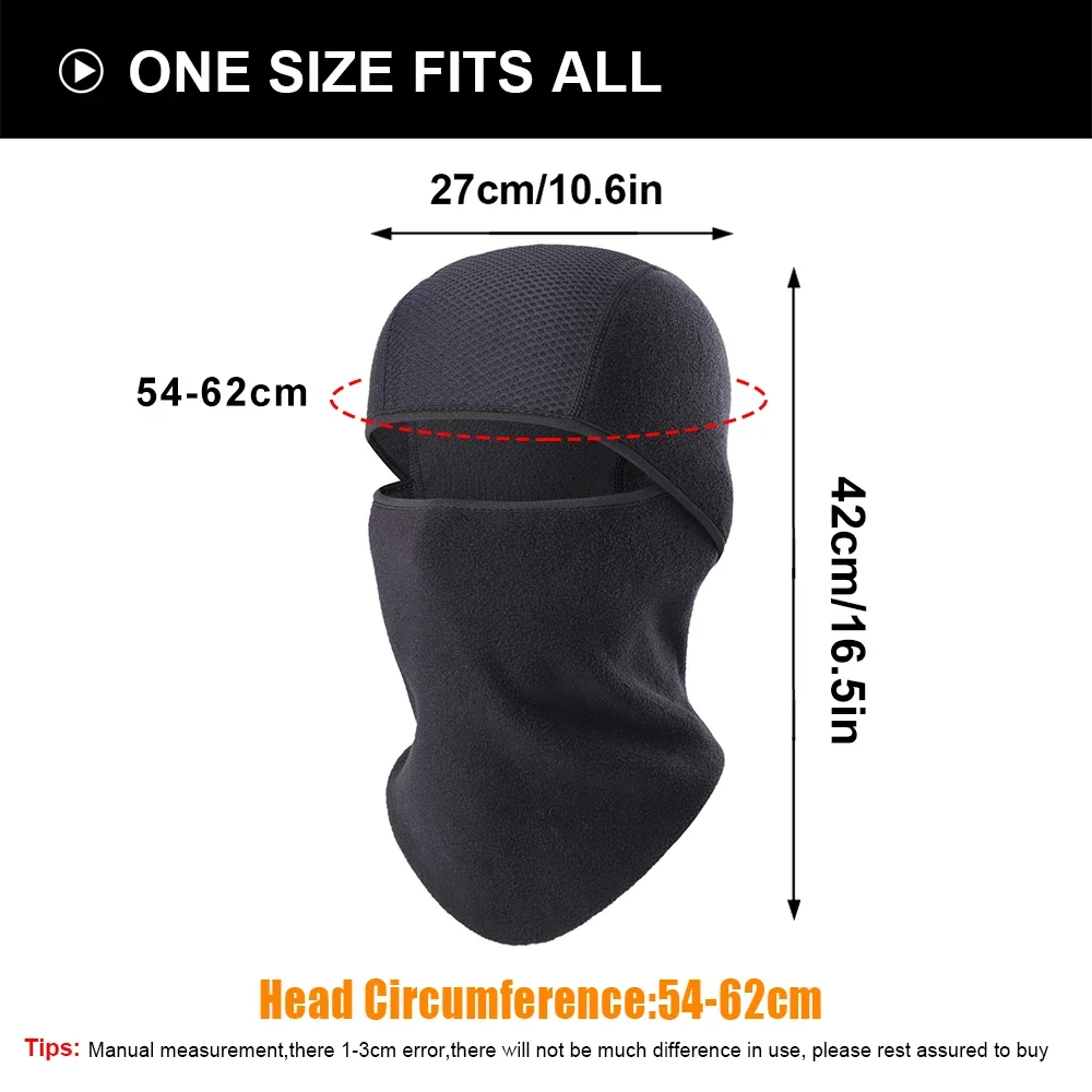 Winter Fleece Warmer Balaclava Cap Cold Weather Thermal Tactical Helmet Liner Windproof Full Face Mask Cover Ski Beanies Men