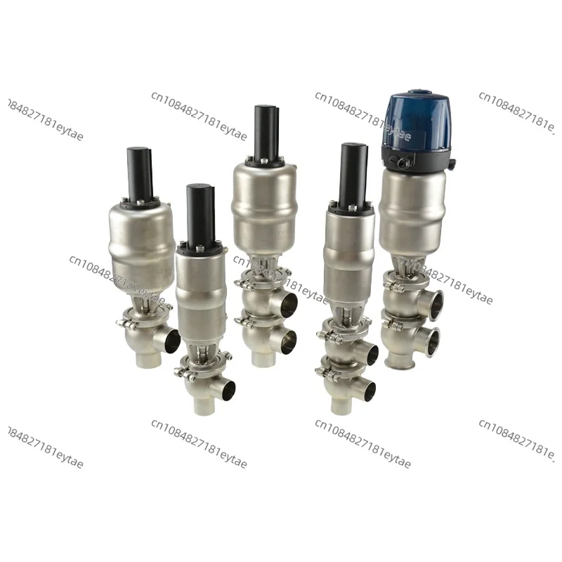 Stainless Steel Sanitary 2 Way 3 Way Pneumatic Ball Diverter Valve T Type Single Acting for Food Processing