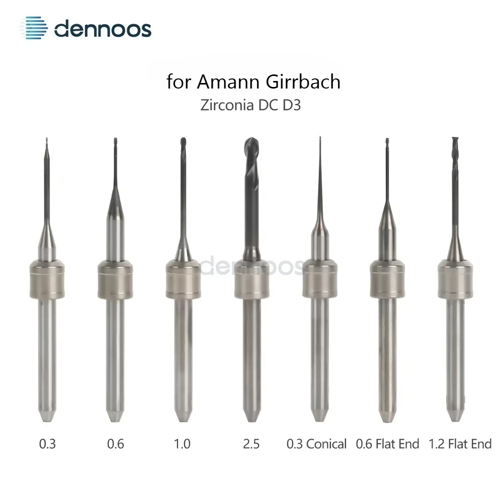 For Amann Girrbach Dental Milling Burs D3 for Zirconia PMMA Lab Milling Machine Grinding Material Drill Zirconia Diamond Tool